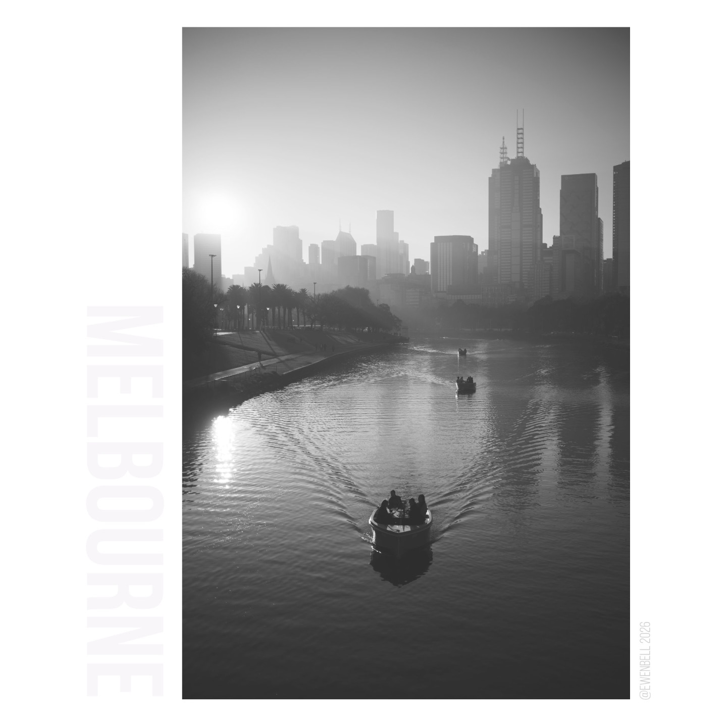 Hazy winter light on the Yarra